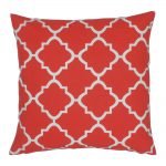 Red and white square outdoor cushion