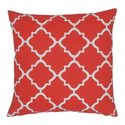 Red and white square outdoor cushion