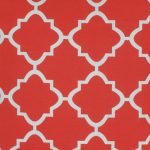 Close up of square red outdoor cushion cover.