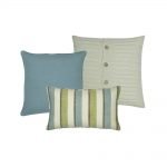 Collection of 3 cushion covers with blue and green colours