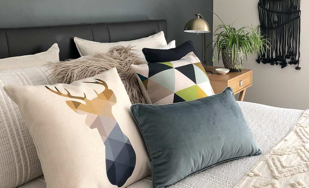 Scandi Cushions In A Bedroom 