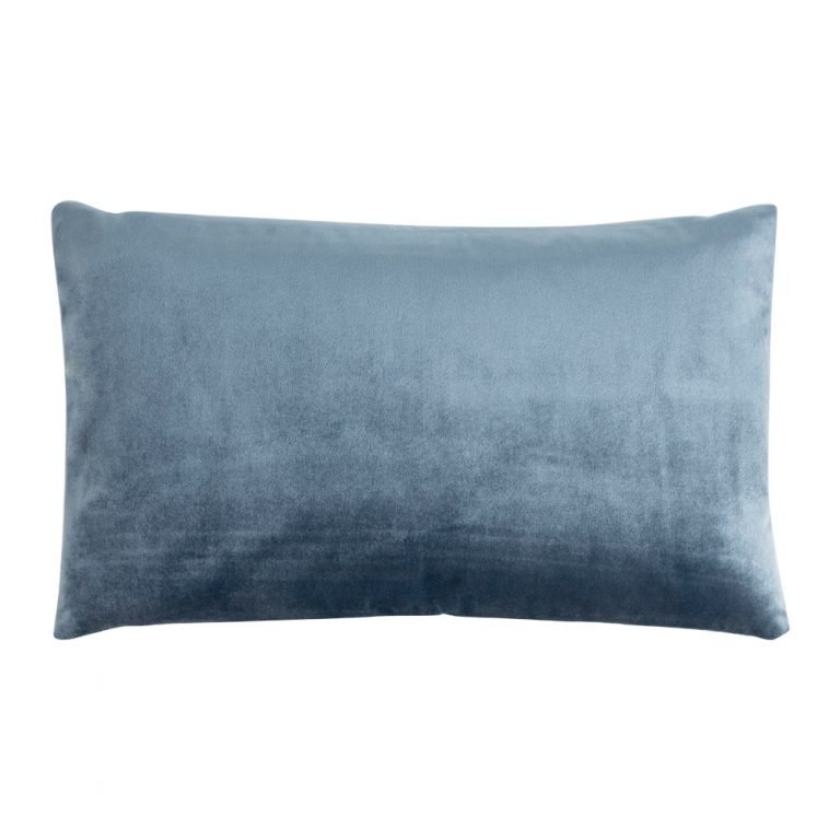 Stone Blue Velvet Linen Rectangular Cushion Cover Rectangle