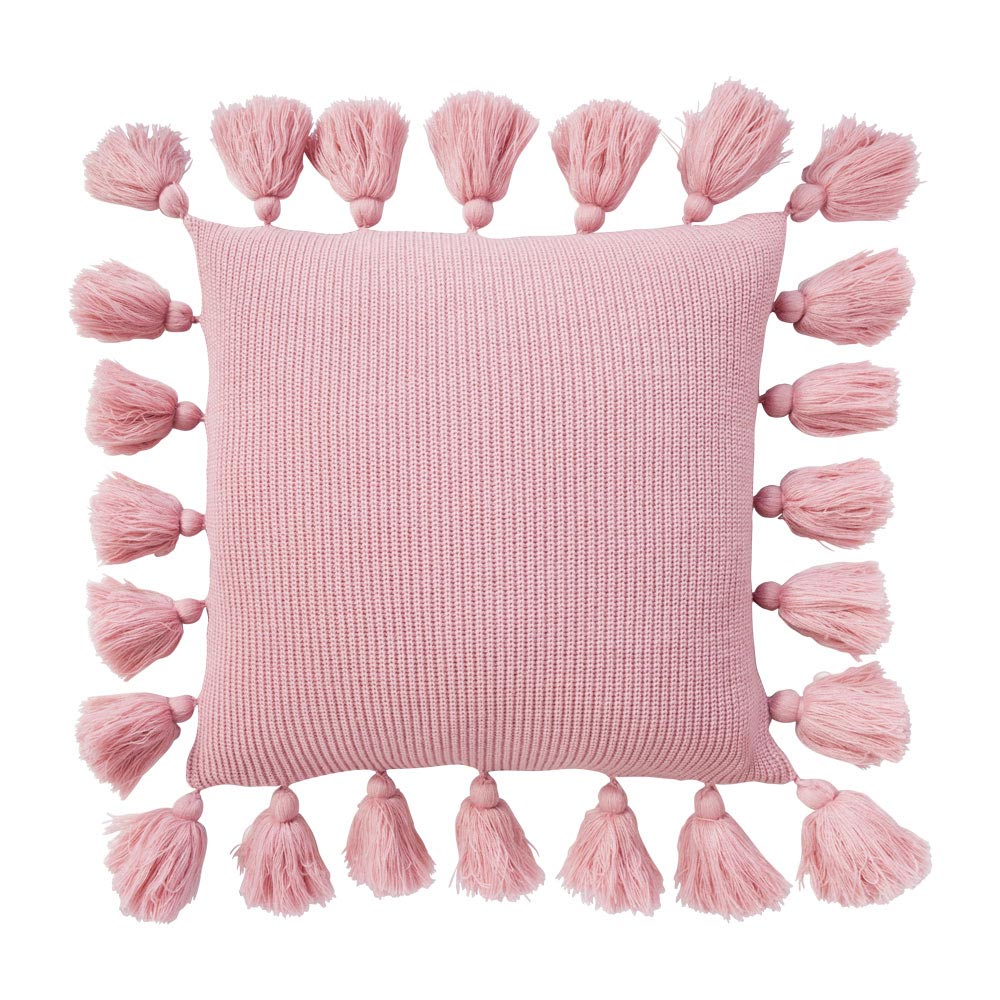 pink tassel cushion