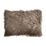 Neutral but not boring light mink rectangular fur cushion cover