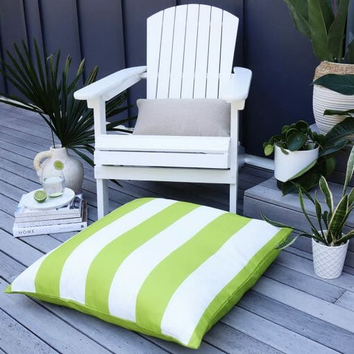 green striped chair cushions